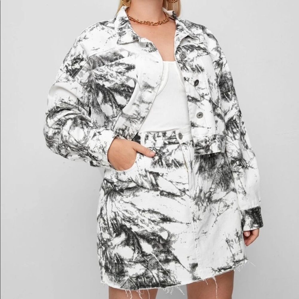 Tie Dye Jacket And Skirt Set